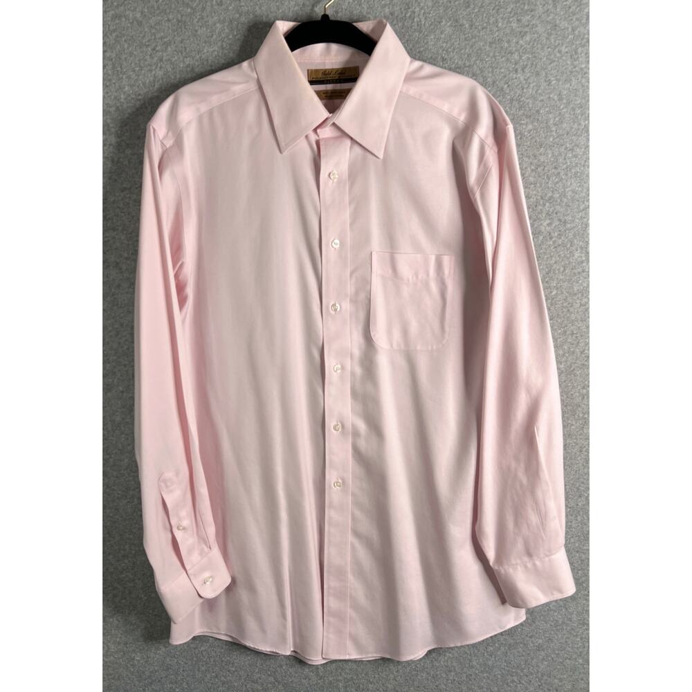 Roundtree Yorke Gold Label Pink Dress Shirt 16 -35 Fitted Non Iron Cotton